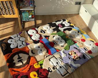 Puzzle cartoon tufted custom 3d rug