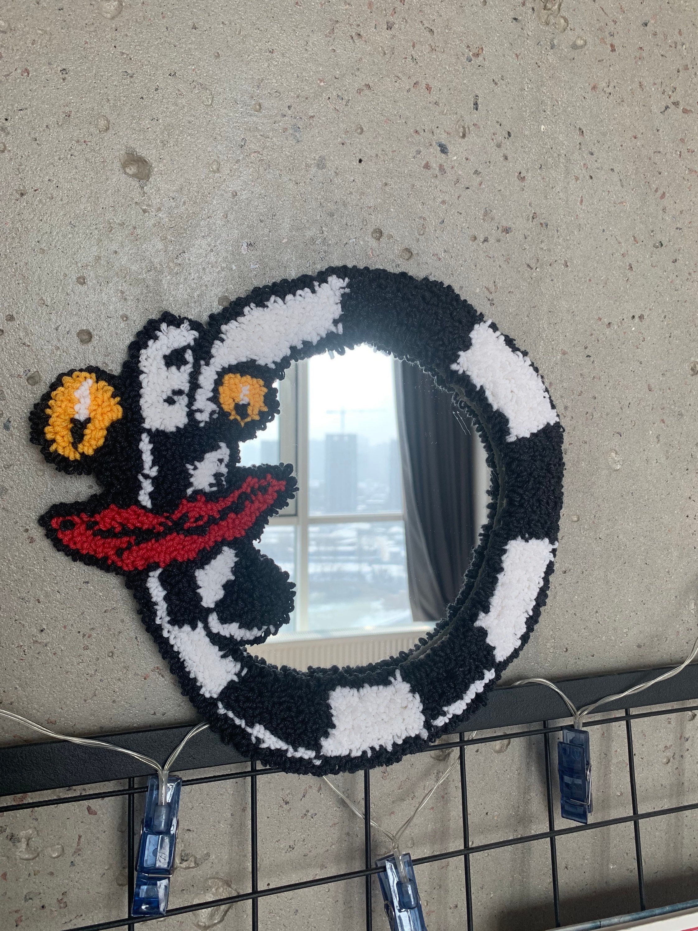 Tufted custom rug decorated mirror Etsy