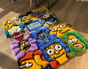 Tufted Custom Puzzle Rug Fluffy 3d Cortoon Carpet