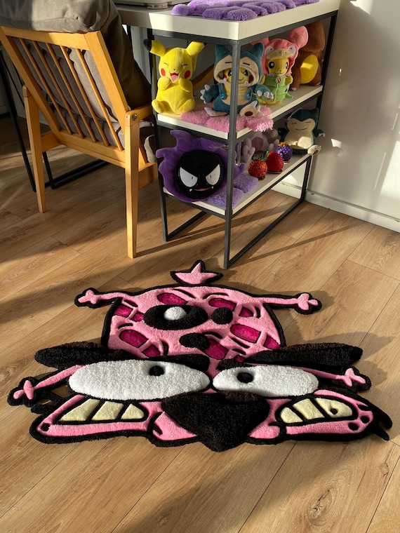 Courage the Cowardly Dog Rug Fluffy Custom 3d Tufted Rug Pink
