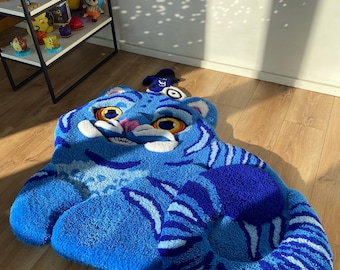 Derpy Tiger Cat Fluffy 3d Tufted Anime Custom Rug