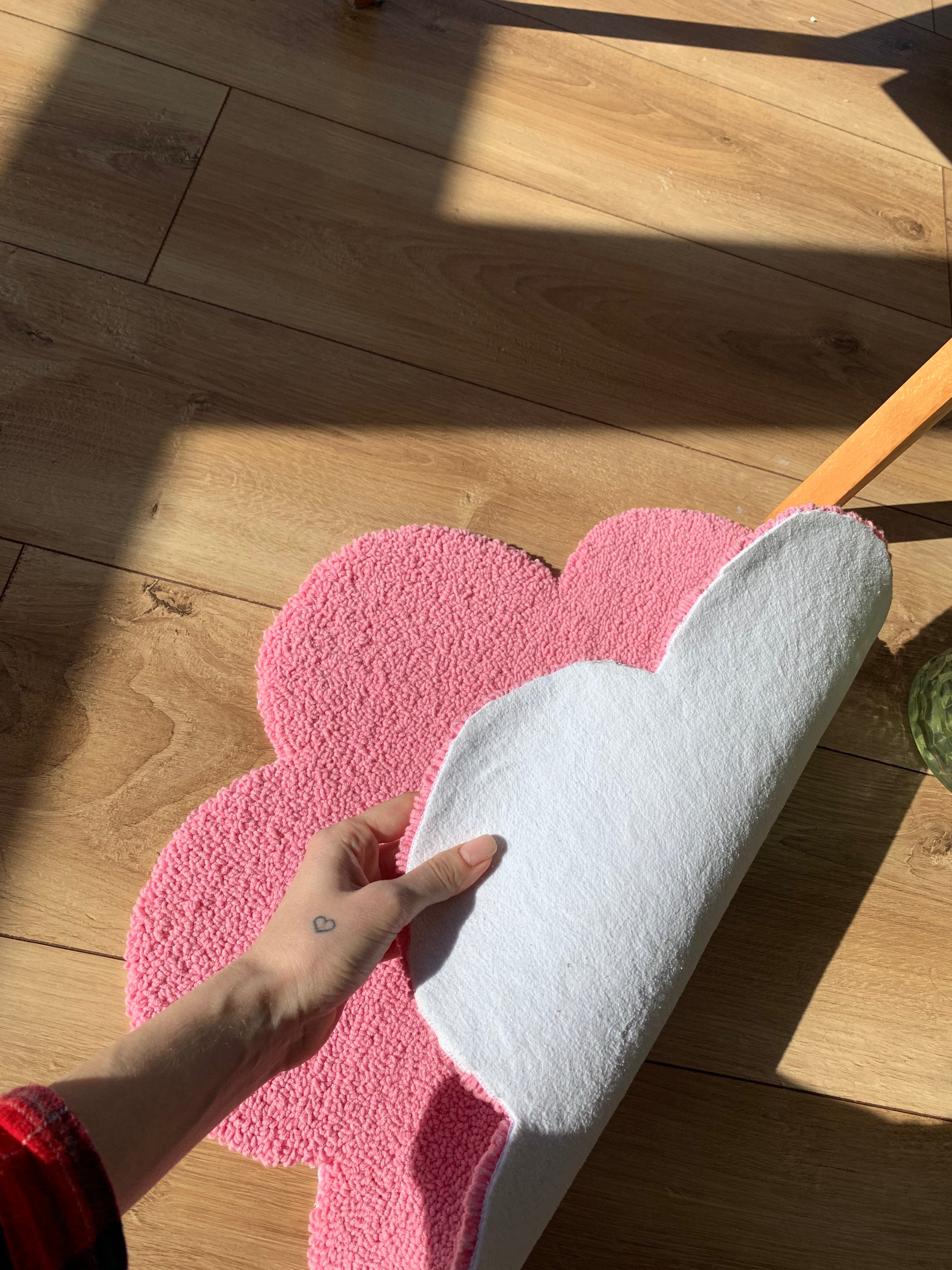 Tufted handmade custom flower rug punch needle. Any color Etsy