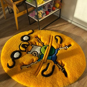 soffice tappeto personalizzato trapuntato, tappeto personalizzato a forma di cartone animato, arredamento della camera da letto,
