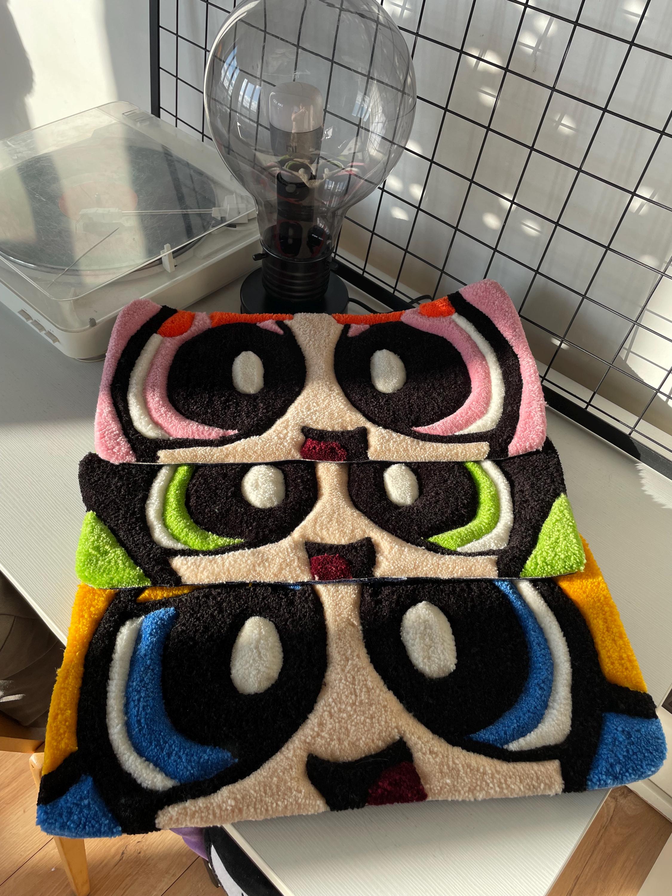 パワーパフガールズ タフテッドキーボードラグカーペット アニメ 漫画