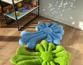 Tufted Rug Custom Fluffy 3D Rug Handmade Soft Carpet Aesthetic Room Decor Wall Art Rug