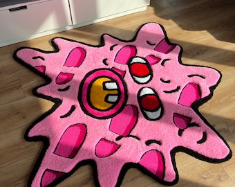 custom fluffy pink melting tufted 3d rug carpet
