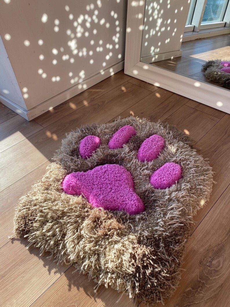 Cat Paw Fluffy 3d Custom Tufted Rug - Etsy