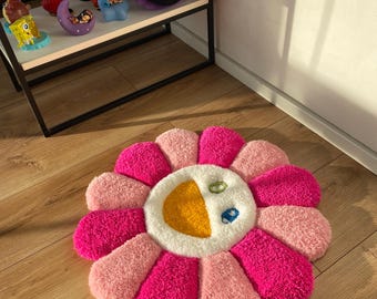 Fluffy Tufted Custom 3d Rug Flower Carpet