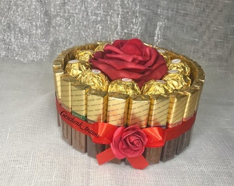 Runde Pralinen Torte ideal ob  Muttertag ,Hochzeitstag, Geburtstag ,Verlobung, Hochzeit, Valentinstag oder einfach nur mal so