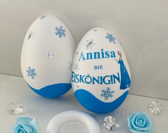 Personalisiertes xxl Überraschungsei für kleine Prinzessin mit Frozen anna und Elsa