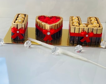 Pralinen Torte mit herz i love you ob  Muttertag ,Hochzeitstag, Geburtstag ,Verlobung, Hochzeit, Valentinstag oder einfach nur mal so