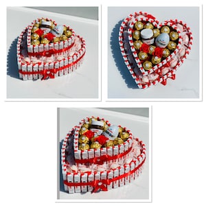 2oder 3 Stöckige Herz Pralinen& Geschenk Torte ob Muttertag ,Hochzeitstag, Geburtstag ,Verlobung, Hochzeit, Valentinstag oder einfach so Bild 6