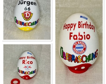 Personalisiertes Fußball Ü Ei 16 ,20 und 30 cm Überraschungsei