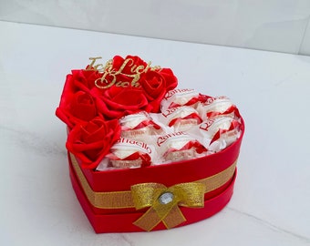 Pralinen schachte personalisierte Geschenkbox mit Rosen Und Pralinen