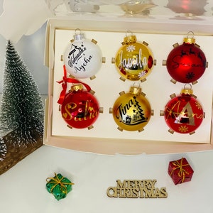 Set mit 4 Weihnachtskugel mit Namen personalisiert Christbaumkugeln, Weihnachtsbaumkugeln Nickolaus Bild 1