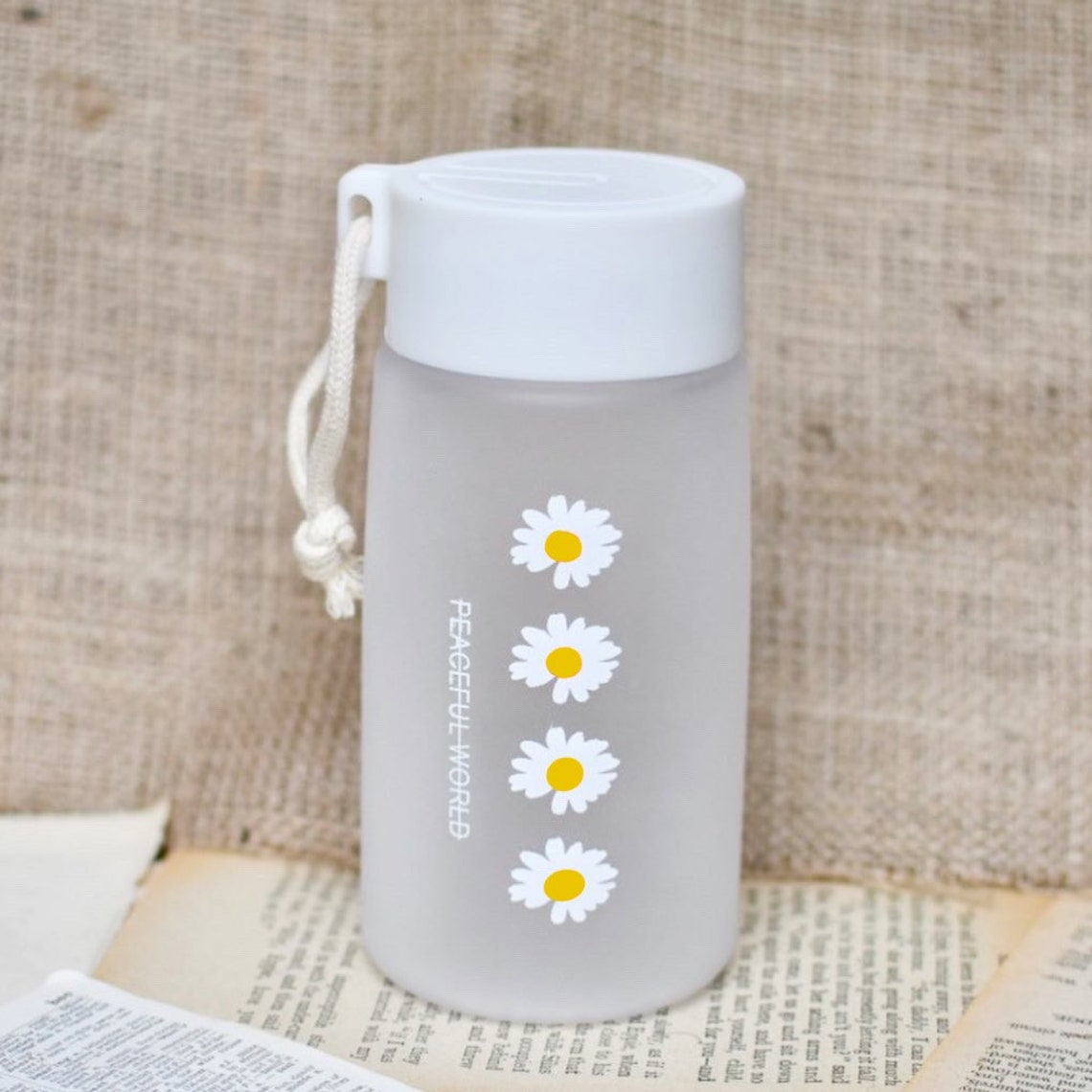 Cute Flower Print Frosted Water Bottles Cute Water Bottle Etsy