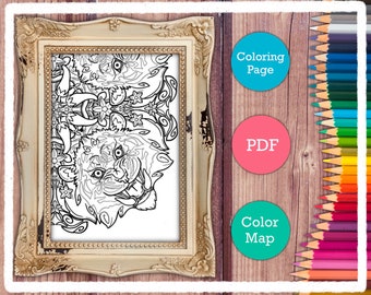 Tiger Oni Mandala Coloring Page