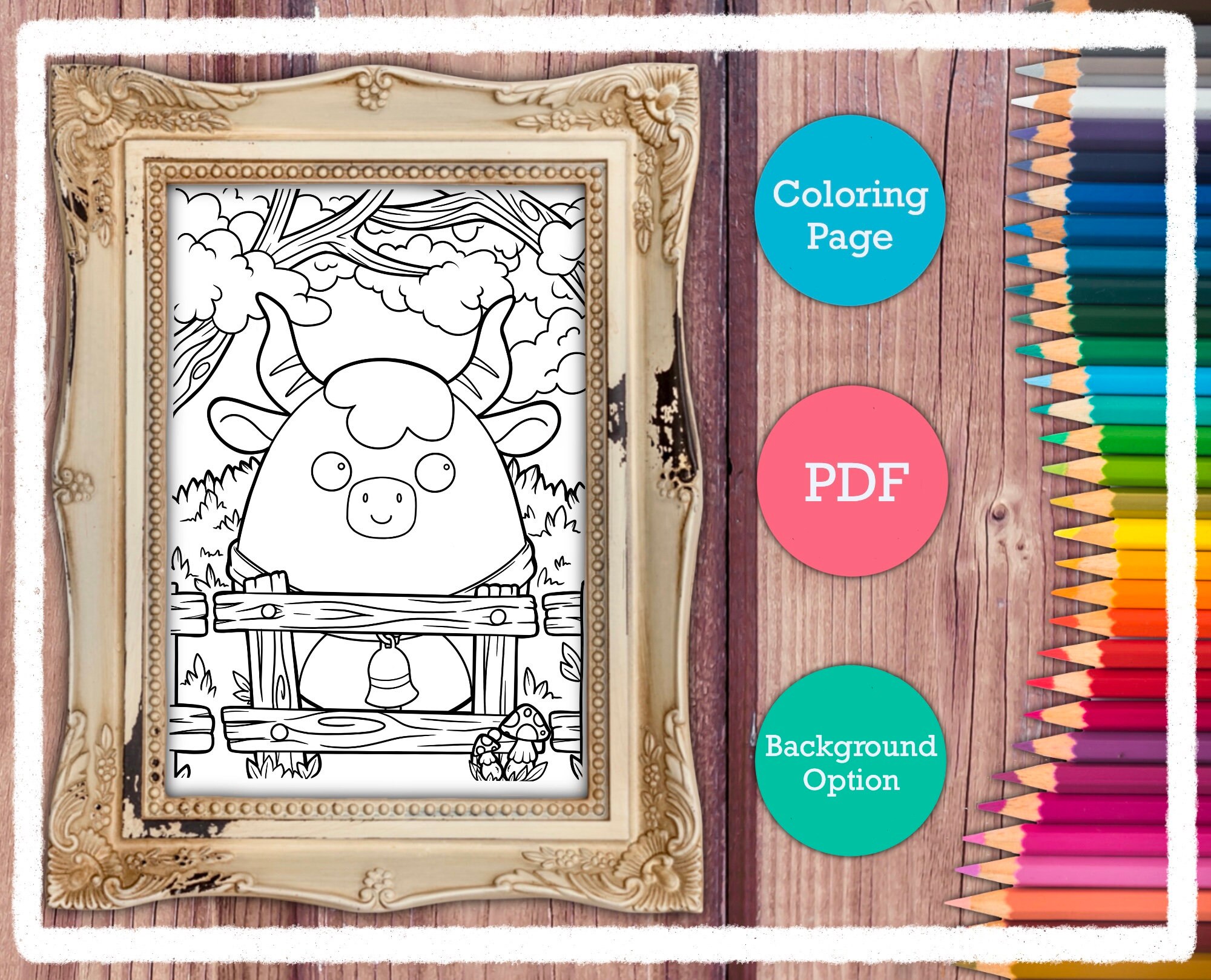 Highland Cow Squishmallow Coloring Page Etsy