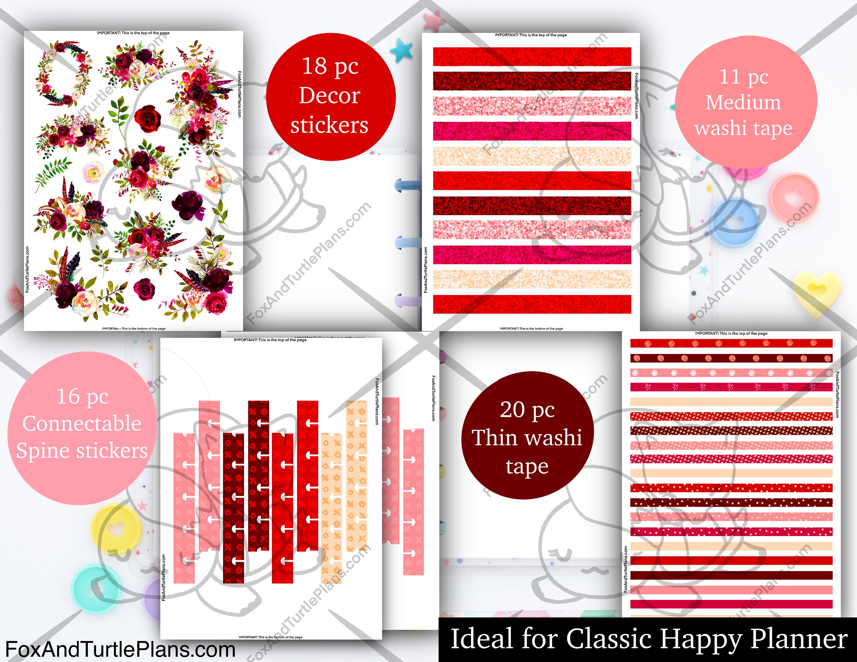 Printable Happy Planner Stickers Classic Decor Kit - Etsy