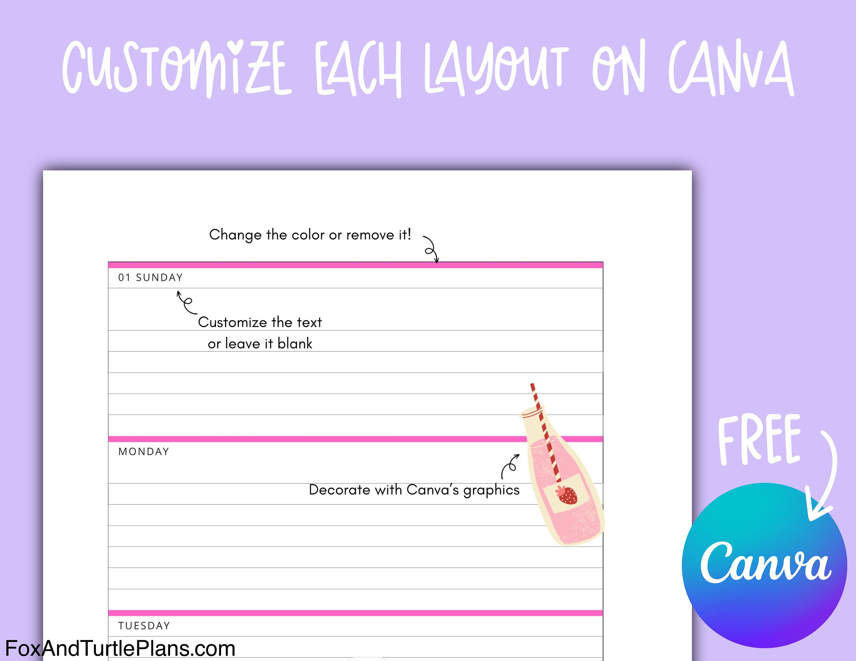 Printable Happy Planner Refills Big Size Planner Refills Canva & PDF Etsy