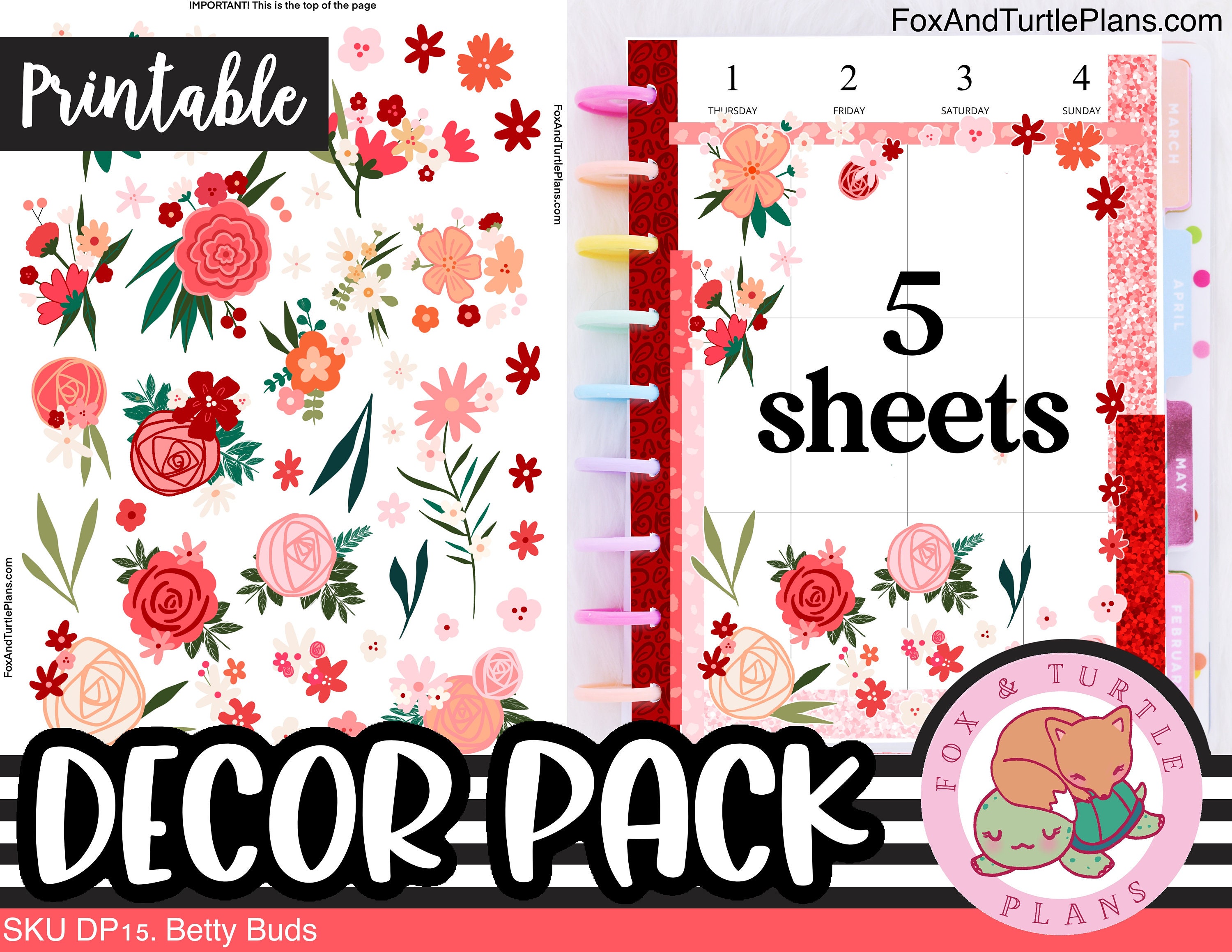 Printable Happy Planner Stickers Classic Decor Kit Betty - Etsy