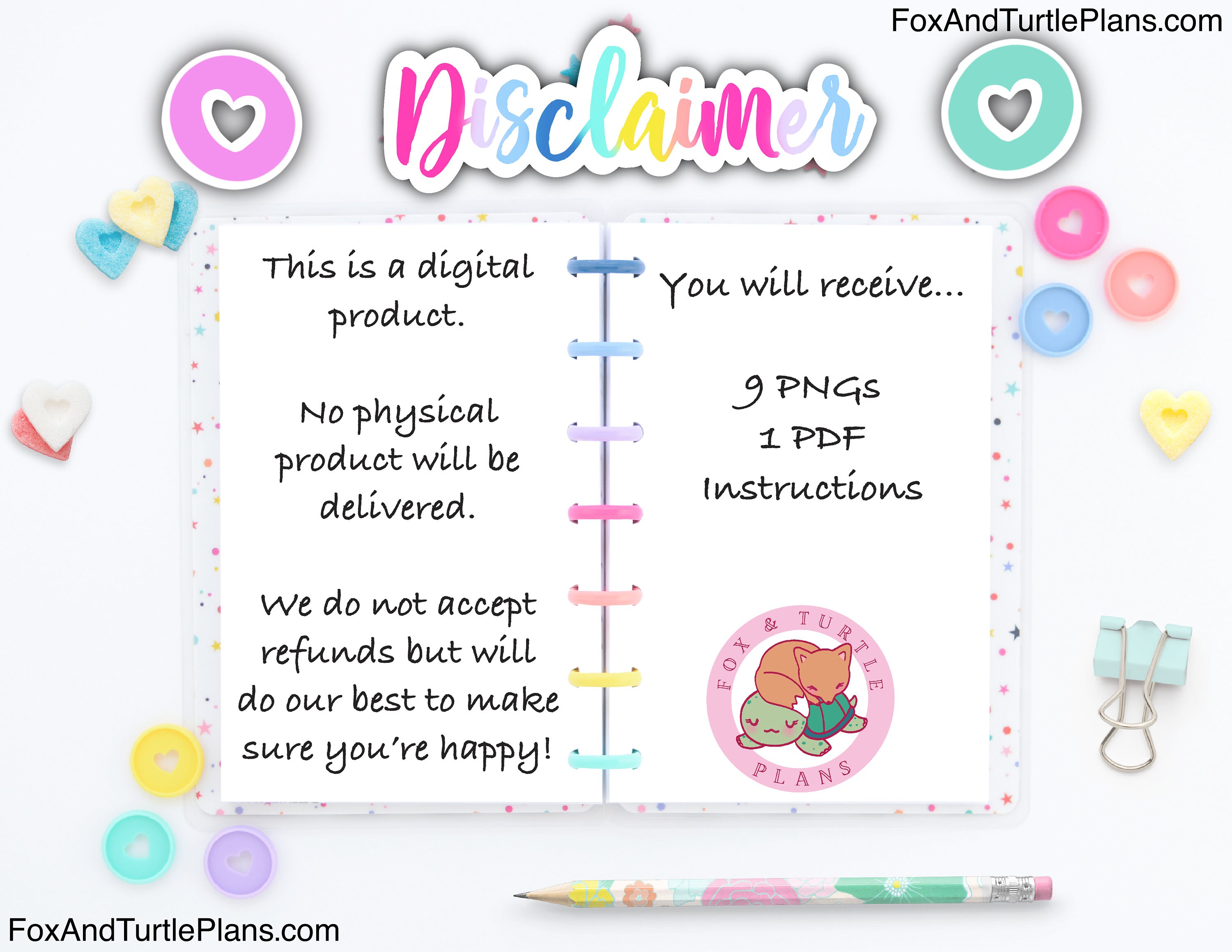Printable Happy Planner Cover Think Happy PNG PDF - Etsy