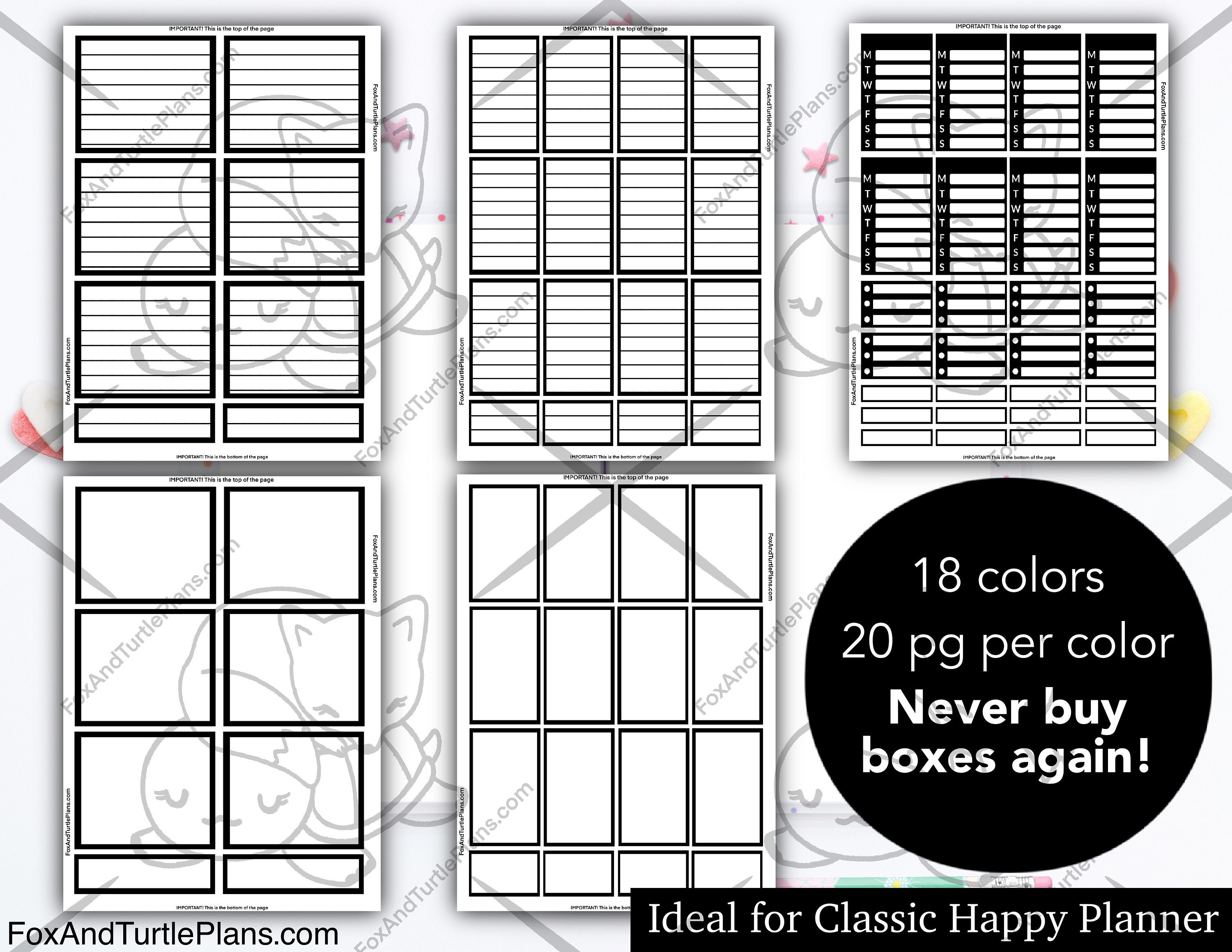 Printable Happy Planner Stickers Classic Planner Essentials Box Bundle ...