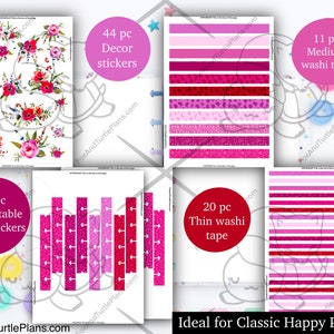 Printable Happy Planner Stickers Classic Decor Kit Tropical Florals ...