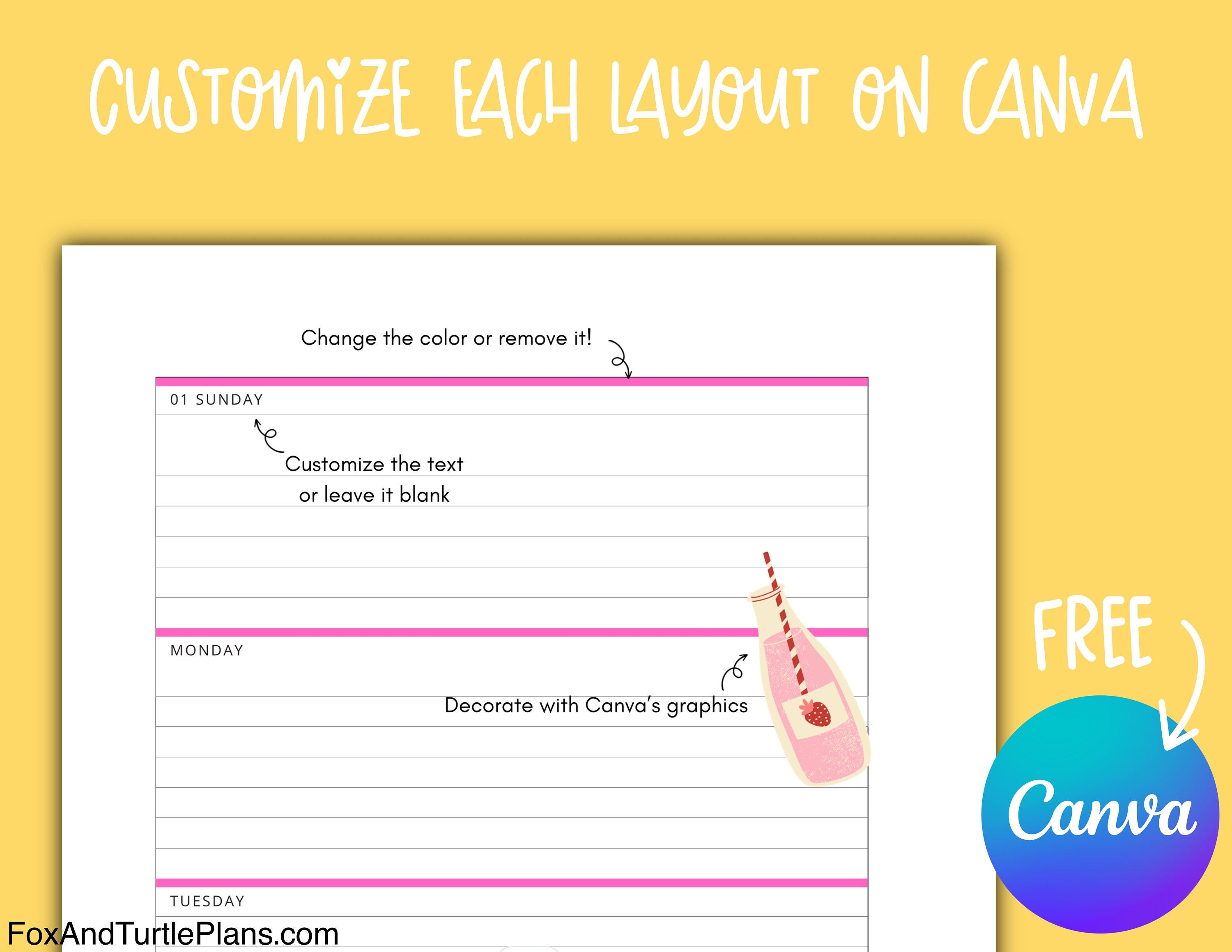 Printable Happy Planner Refills Mini Size Planner Refills Canva PDF Printable happy planner refills mini size planner refills canva pdf