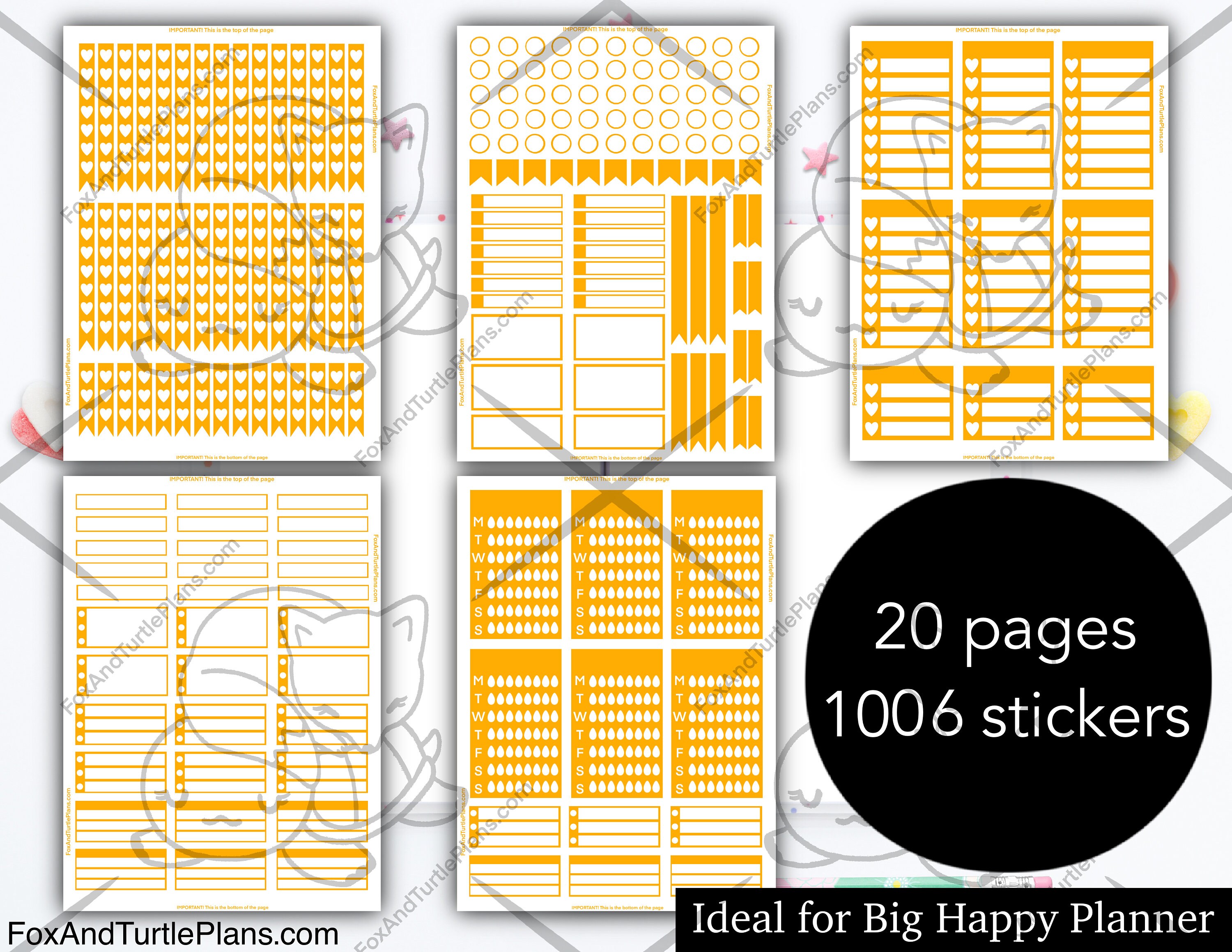 Printable Happy Planner Stickers Big Planner Essentials Orange Boxes ...