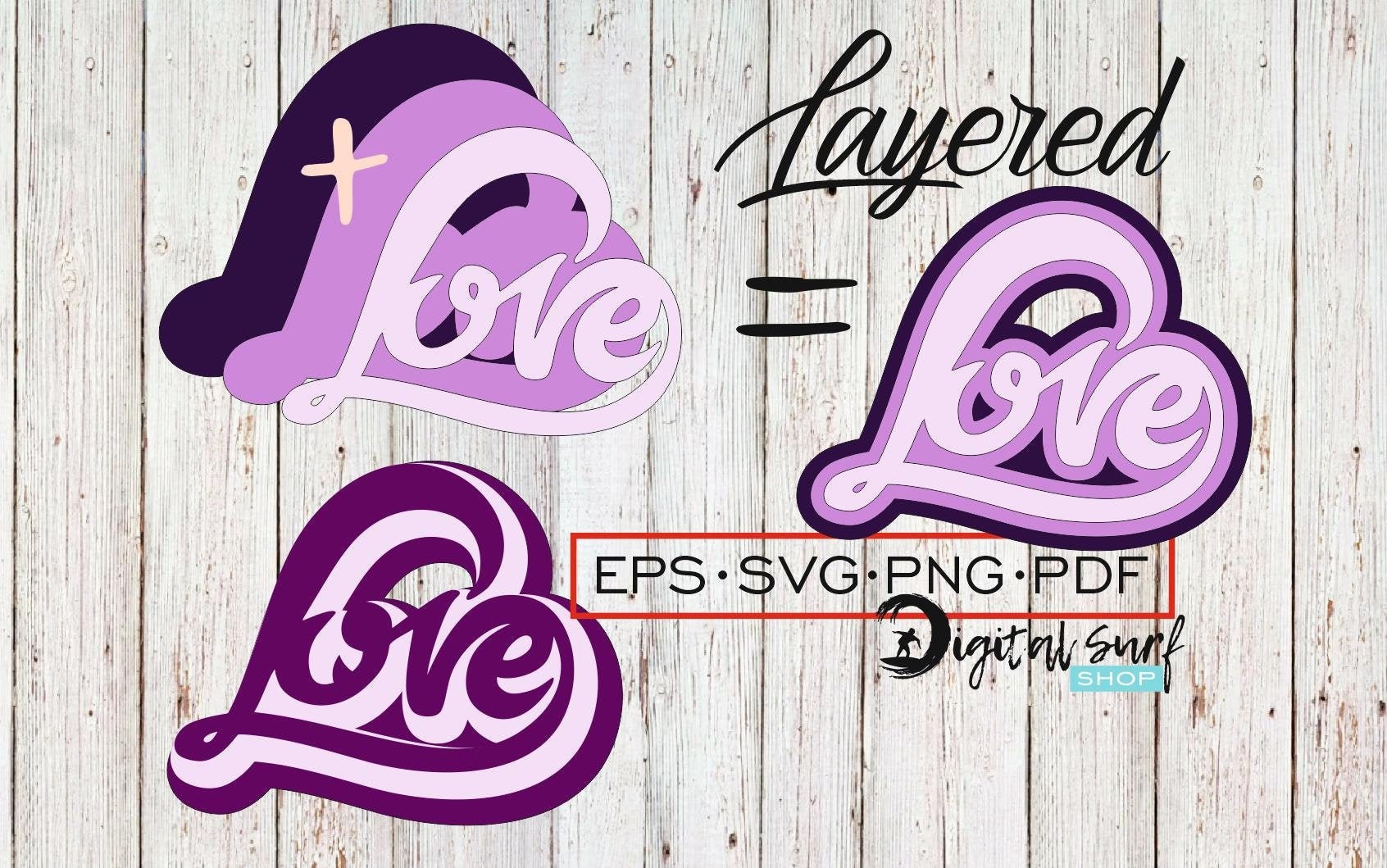 Download Layered Love SVG Heart Svg Love Cut Files Cricut | Etsy