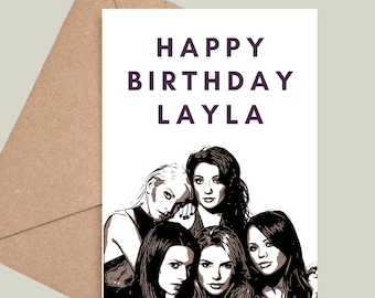 Personalised Girls Aloud Birthday Card, Happy Birthday! Cheryl, Nadine Coyle, Sarah Harding, Nicola Roberts, Kimberley Walsh.