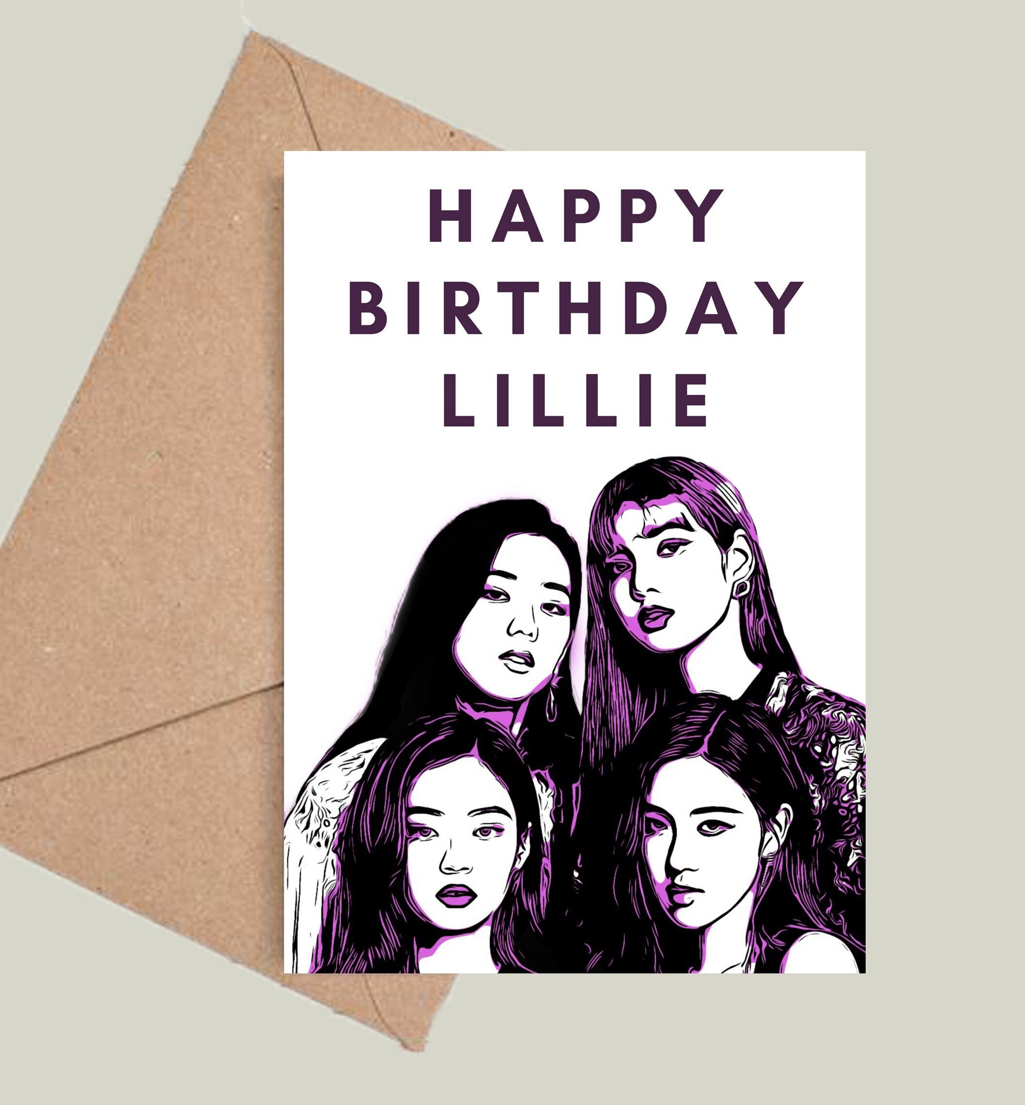 Carte danniversaire Blackpink personnalisée Jennie, Lisa, Jisoo, Rose,  clignote Plusieurs couleurs disponibles -  France