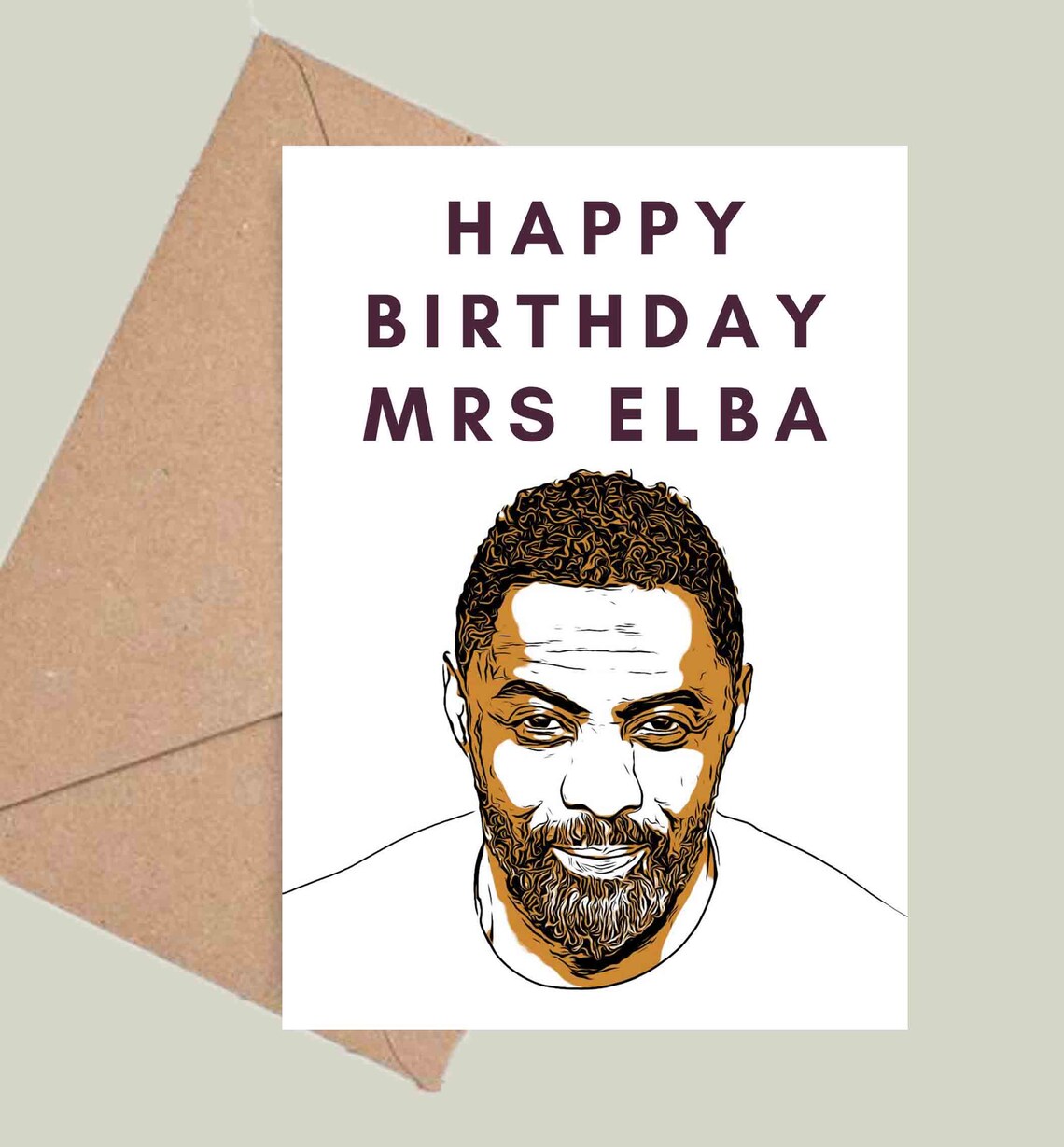 Idris Elba Mrs Elba Birthday Card Multiple Colours Available - Etsy