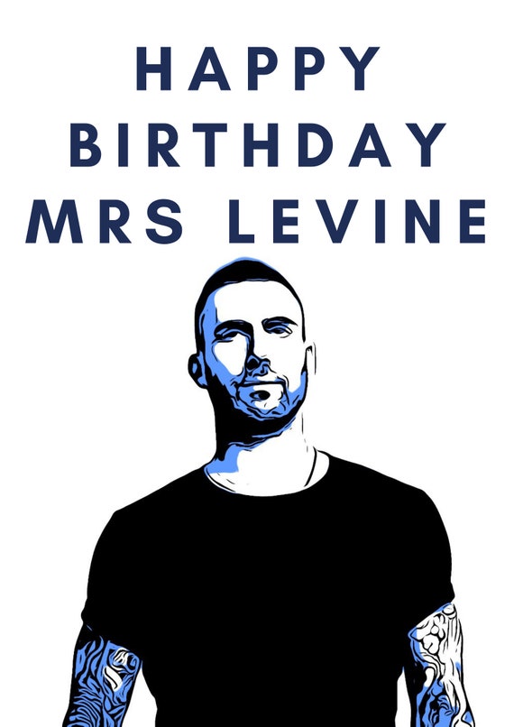 Happy Birthday Mrs Levine Birthday Card Adam Levine Maroon - Etsy Australia