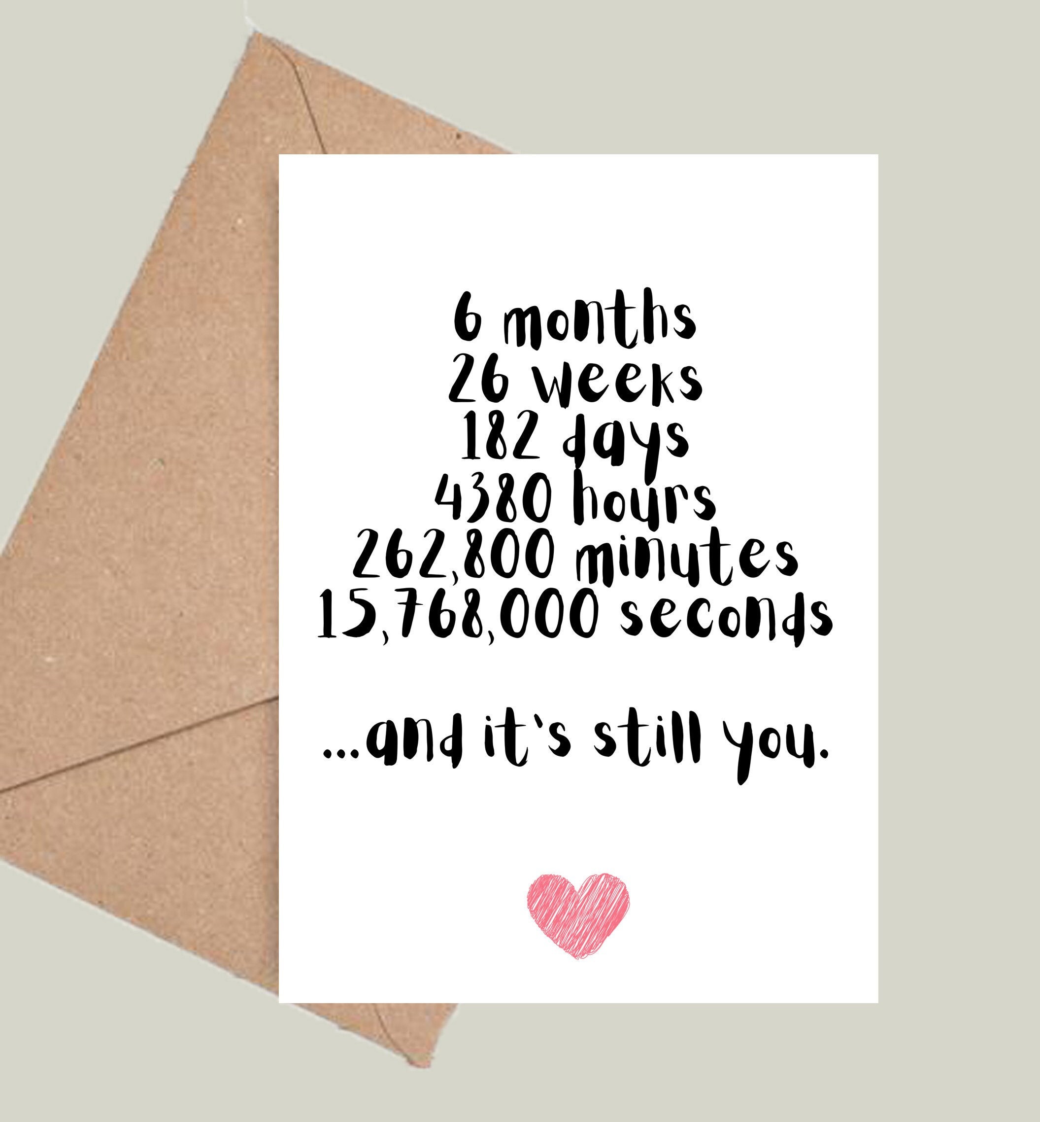 6 Month Anniversary Gift for Boyfriend 6 Month Anniversary Card for  Girlfriend Dating Anniversary Six Month Anniversary Gifts Cute -   Finland