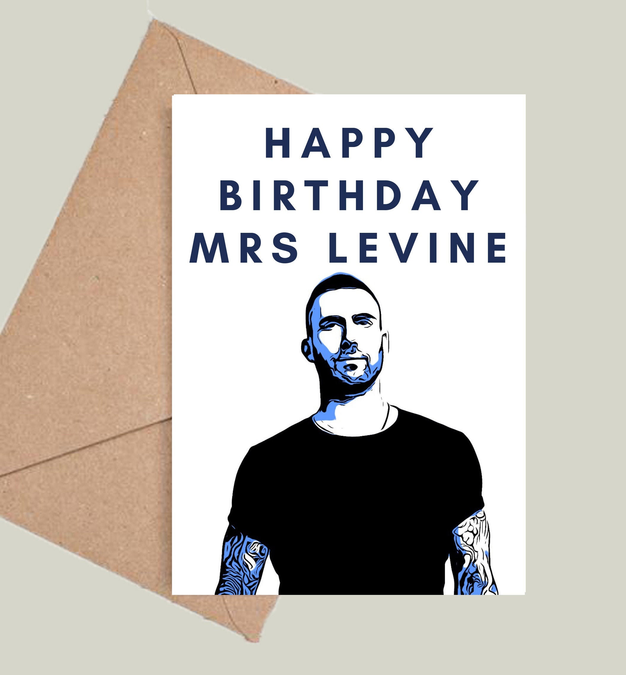 Happy Birthday Mrs Levine Birthday Card Adam Levine Maroon - Etsy