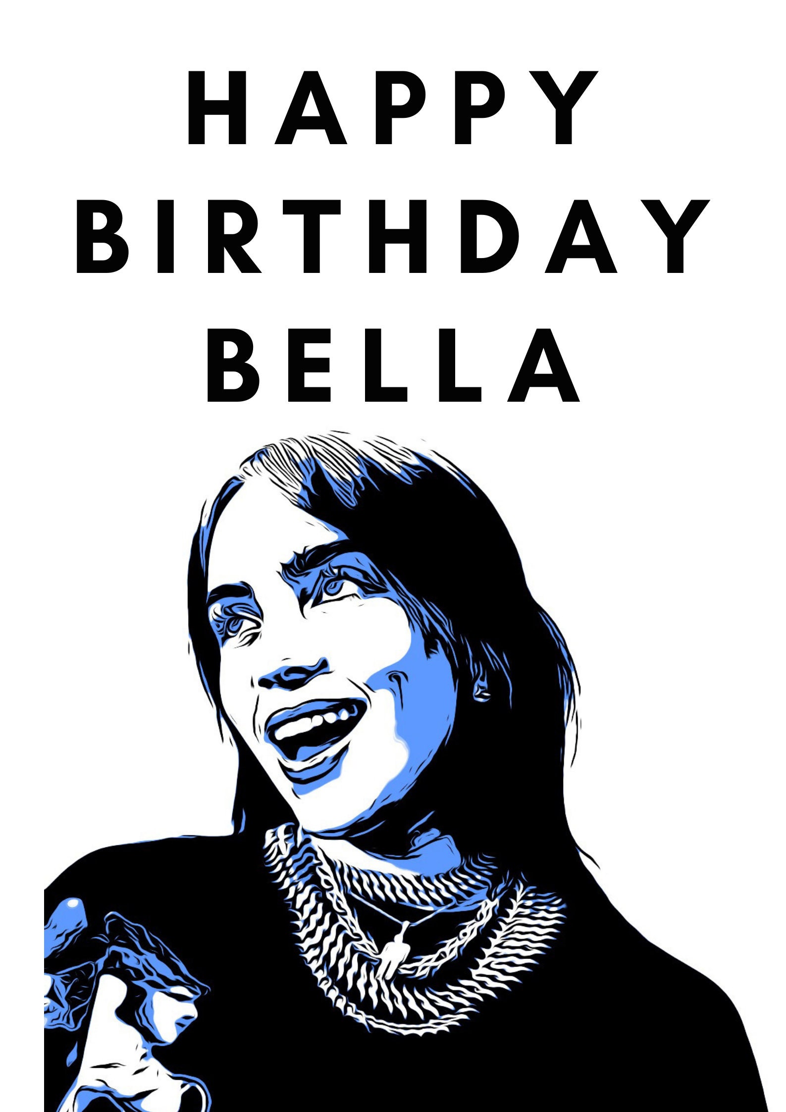 Personalised Billie Eilish Birthday Card Multiple Colours Etsy