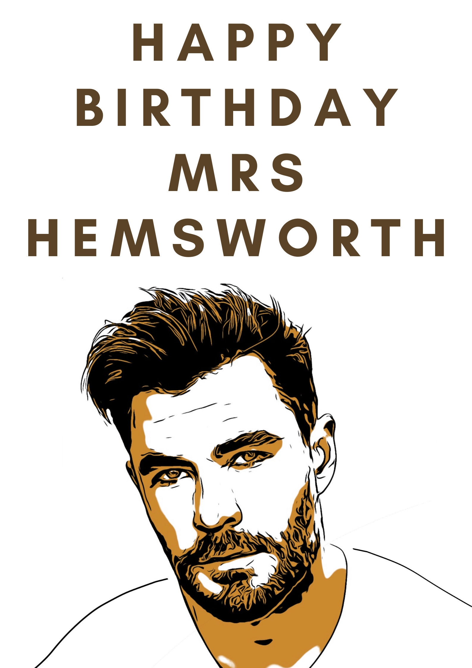 Chris Hemsworth Happy Birthday Happy Birthday Mrs Hemsworth Birthday Card Chris Hemsworth - Etsy UK
