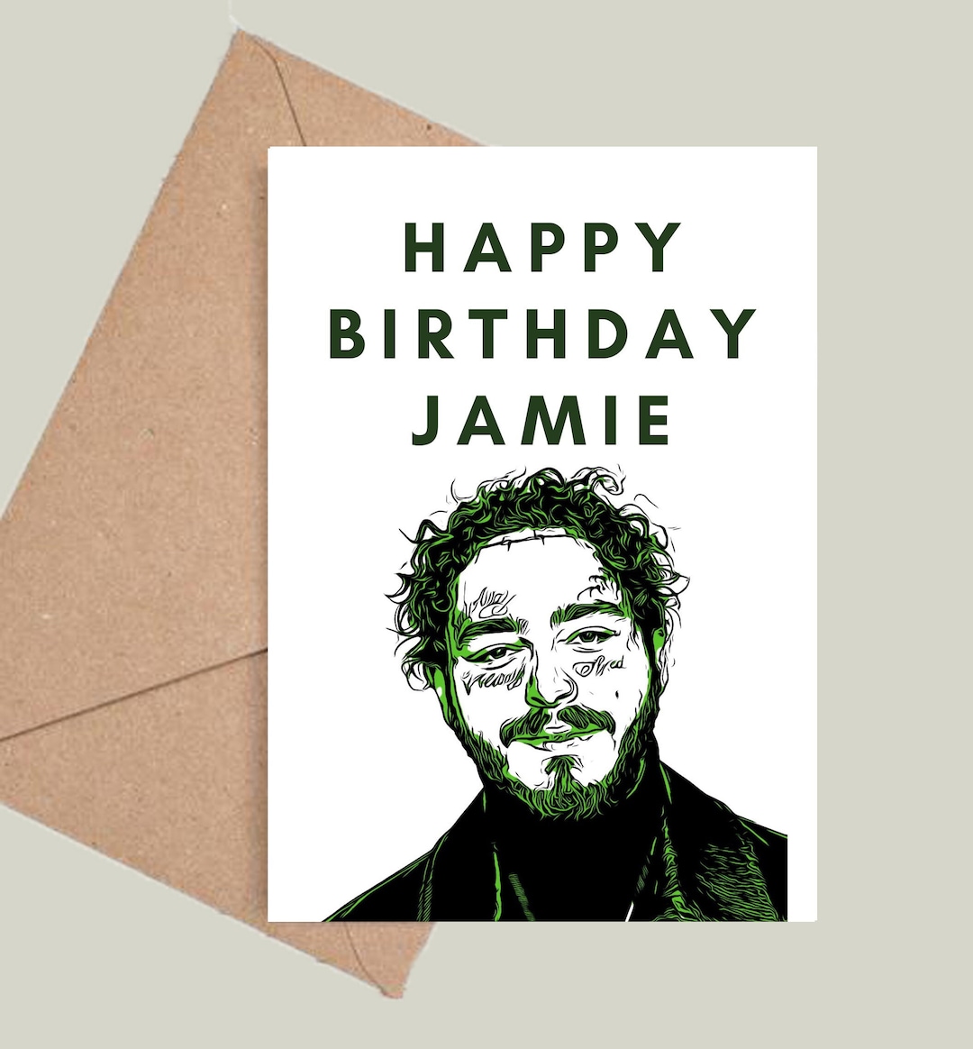 Personalised Post Malone Birthday Card! Congratulations, Rockstar