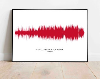 Liverpool, LFC, You'll Never Walk Alone Soundwave. Perfect For A Fan, Art, Gift, Print, Anfield, Chant, Song, Available For Any Team