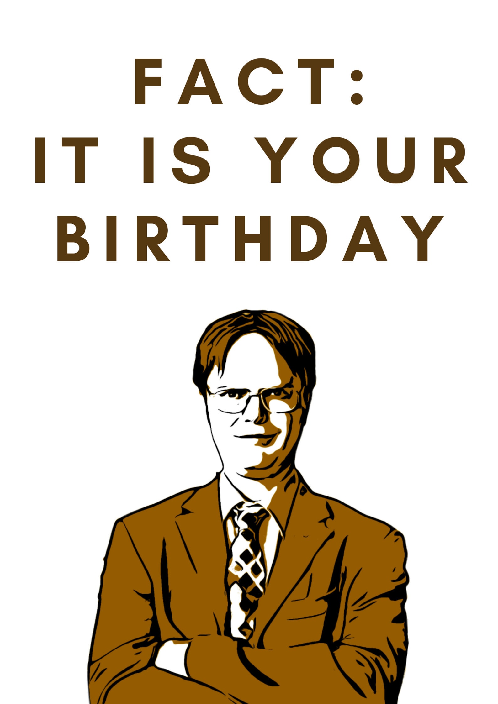 The Office US Dwight Schrute Birthday Card Fact It Is Your Etsy