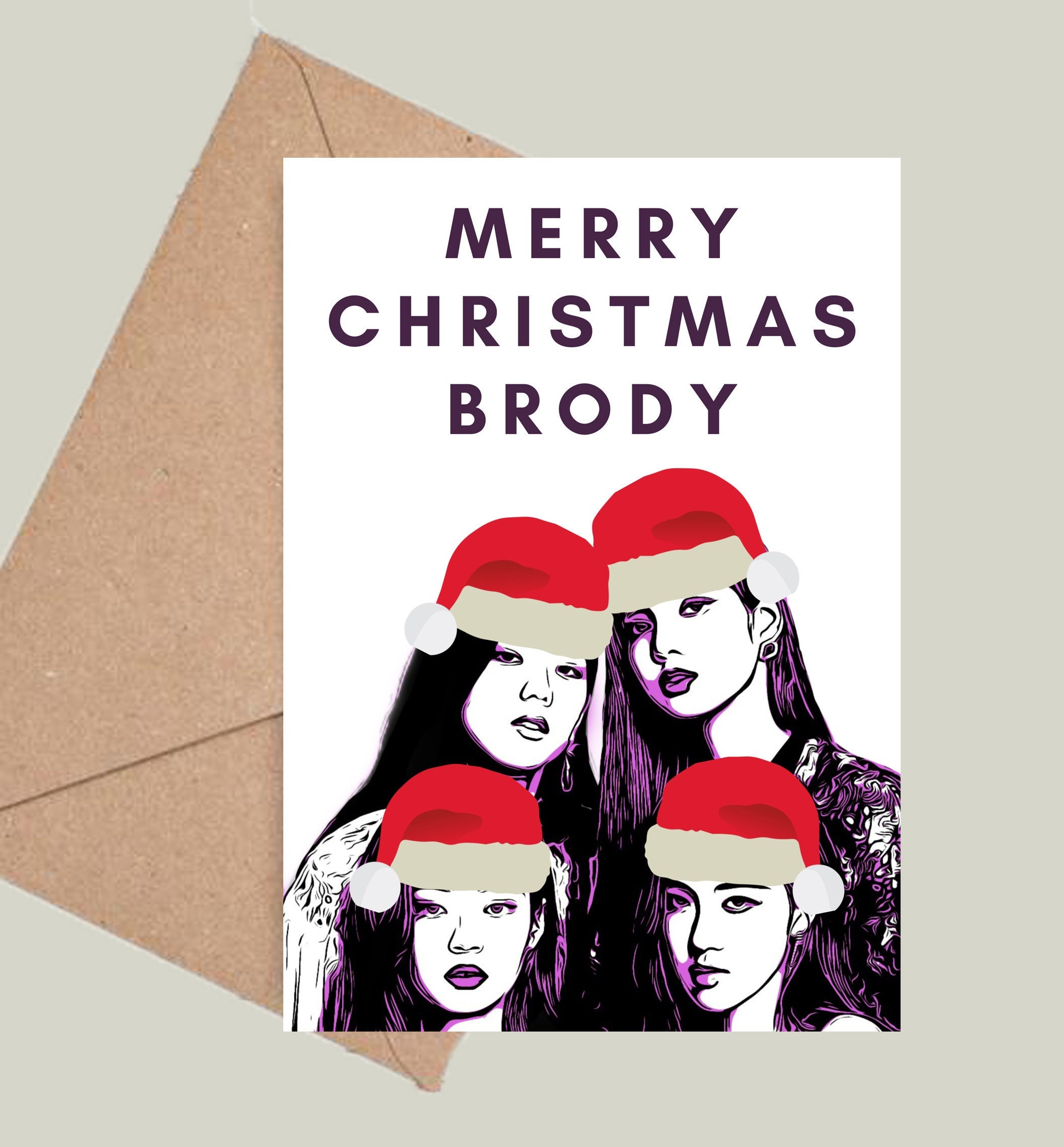 BLACKPINK MERRY CHRISTMAS メッセージカード Personalised Blackpink Merry Christmas Xmas Card! Jennie, Lisa