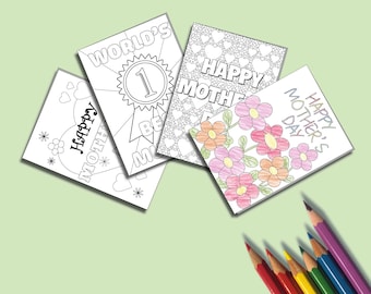 Carte de fête des mères imprimable pour enfants | Feuilles d'activités imprimables pour enfants | Carte à colorier | Carte à colorier | Téléchargement instantané de fichiers numériques