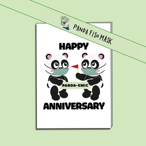 Carte d'anniversaire imprimable Happy Panda-emic | carte d'anniversaire drôle | Carte pandémie | Téléchargement instantané | Panda | Fichiers numériques | PDF