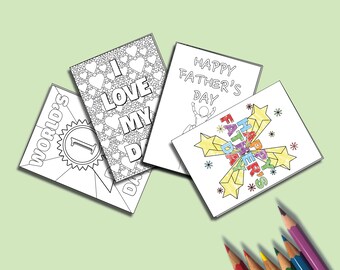 Kids Printable Father's Day Card | Kids Printable Activity Sheets | Colouring Card | Coloring Card | Instant Download Digital Files