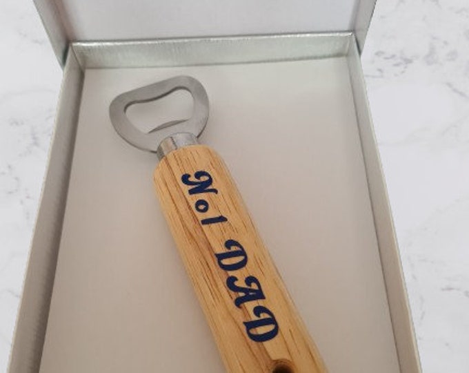 Personalised wooden bottle opener