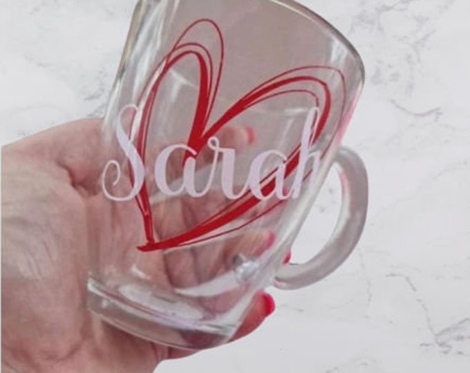 Personalised Valentine Glass Mug