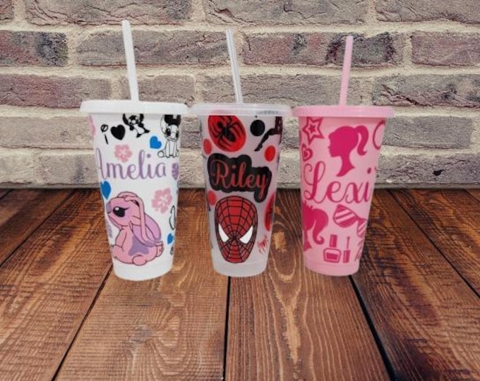 16 oz and 24 oz Cold Cup with Lid,Straw & Wrap