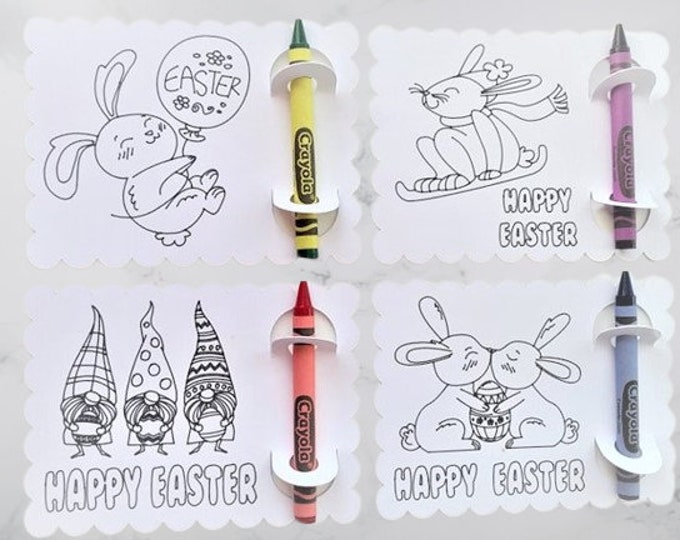 Easter colouring card with 1 Crayola crayon